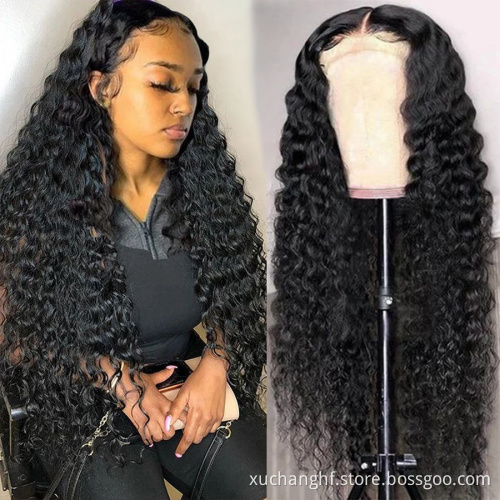 Hanfan 13X4 HD Undetected Transparent Swiss Lace Front Wig Brazilian Water Wave Raw Human Hair Wigs Pre plucked With Baby Hair